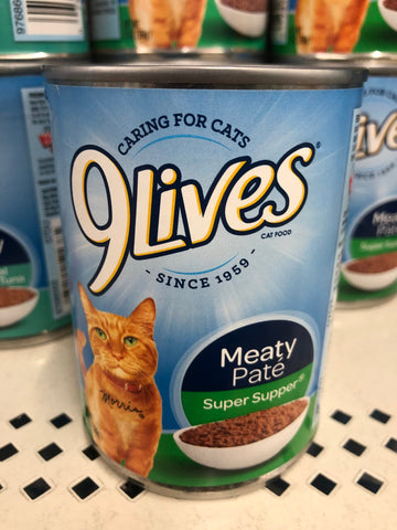 6 CANS 9Lives Meaty Paté Super Supper Wet Cat Food 13 oz Can Meat