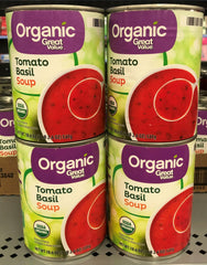 4 CANS Great Value Organic Tomato Basil Soup 18.6 oz Can