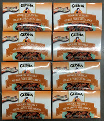 8 CANS Geisha Smoked Mussels in Sunflower Oil 3 oz Soup Fried Rigatoni