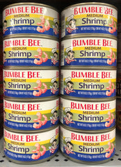 10 CANS BUMBLE BEE Regular Medium Shrimp 6 oz Dip Cake Food Salad Snack