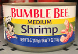 10 CANS BUMBLE BEE Regular Medium Shrimp 6 oz Dip Cake Food Salad Snack