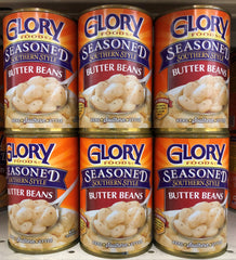 6 CANS Glory Foods Seasoned Southern Style Butter Beans 15.5 oz Can