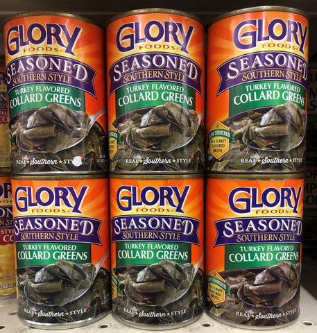 6 CANS Glory Seasoned Southern Style Smoked Turkey Flavored Collard Greens