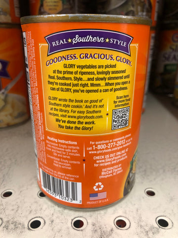 6 CANS Glory Seasoned Southern Style Smoked Turkey Flavored Collard Greens