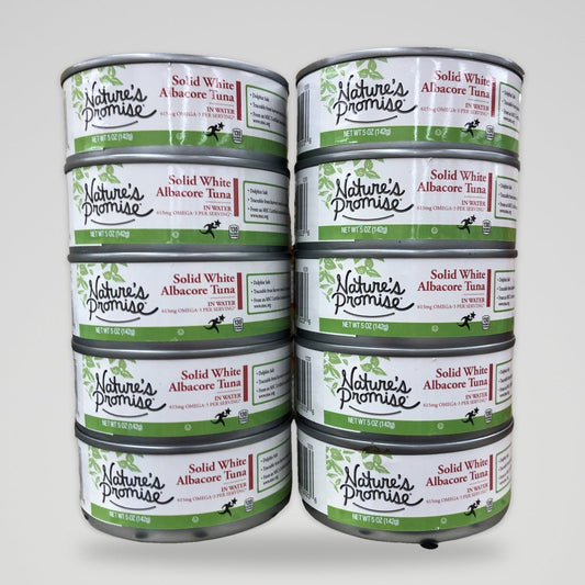 10 Cans of Nature's Promise Natural Solid White Albacore Tuna in Water, 5 oz