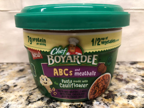 6 BOWLS Chef Boyardee Microwavable ABCs Cauliflower Pasta and Meatballs 7.25 Oz