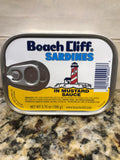 12 CANS Beach Cliff Sardines in Yellow Mustard Sauce Herring Snack Kipper Fresh