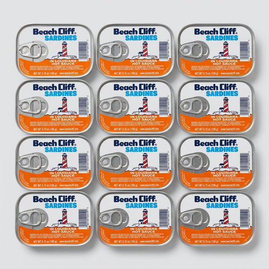 Beach Cliff Sardines in Louisiana Hot Sauce Wild Caught, 3.75 oz