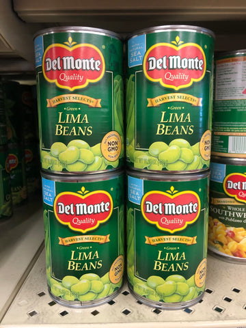 4 CANS Del Monte Quality Harvest Selects Green Lima Beans 15.25 oz Can