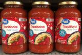 3 JARS Great Value Traditional Spaghetti Pasta Sauce 3 ct 24 oz Jar Tomato Elbows