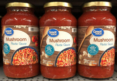 3 JARS Great Value Mushroom Spaghetti Pasta Sauce 3 ct 24 oz Jar Tomato Elbows