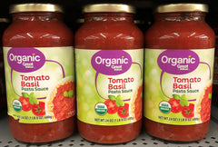 3 JARS Great Value Organic Tomato Basil Spaghetti Pasta Sauce 3 ct 24 oz Jar