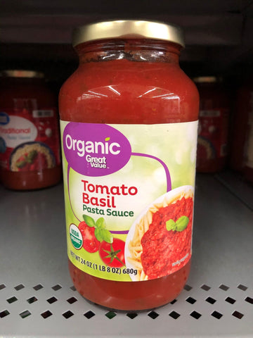 3 Jars of Great Value Organic Tomato Basil Spaghetti Pasta Sauce 3 ct, 24 oz