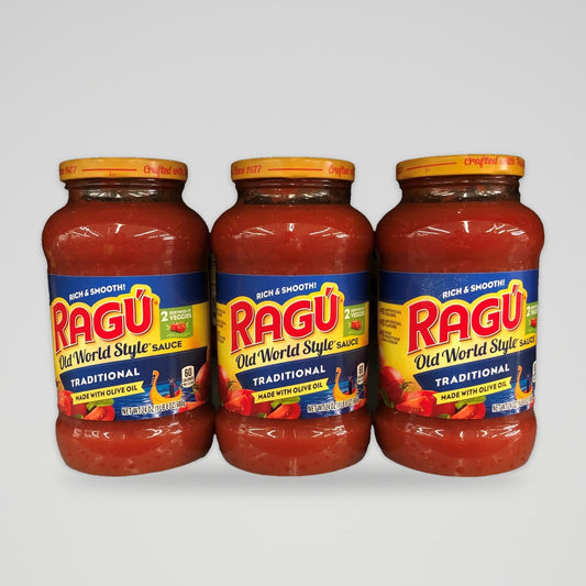 3 Jars of Ragu Old World Style Traditional Spaghetti Pasta Sauce, 24 oz
