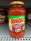 3 JARS Ragu Chunky Sauted Onion & Garlic Spaghetti Pasta Sauce 24 oz Jar