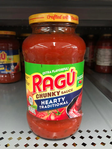 3 JARS Ragu Chunky Hearty Traditional Spaghetti Pasta Sauce 24 oz Jar