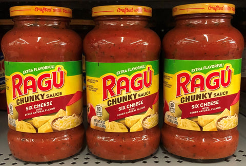 3 JARS Ragu Chunky Creations Six Cheese Spaghetti Pasta Sauce 24 oz Jar