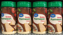 4 JARS Great Value Grated Parmesan Cheese 8 oz Jar Spaghetti Pizza Soup