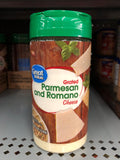 4 JARS Great Value Grated Parmesan and Romano Cheese 8 oz Jar Spaghetti