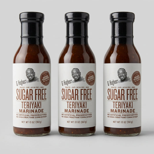 3 Bottles of G Hughes Sugar Free Original Teriyaki Marinade Sauce, 12 oz