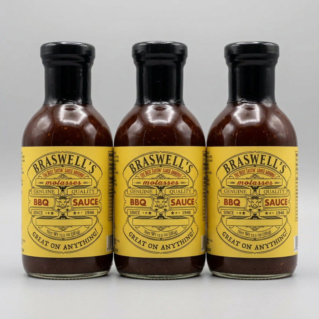 3 Bottles of Barbecue Sweet Molasses BBQ & Dipping Sauce, 13.5 oz