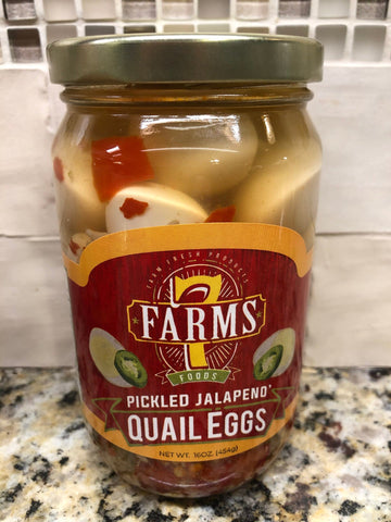3 Jars of Cajun Classics 7 Farms Pickled Jalapeno Quail Eggs, 16 oz