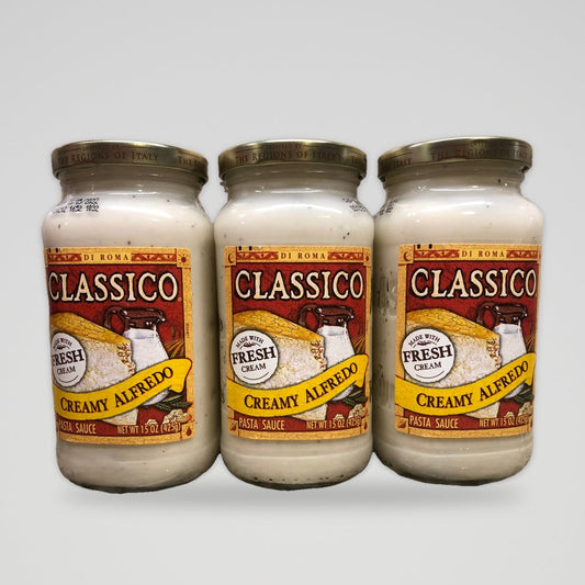 3 Jars of Classico Creamy Alfredo Pasta Sauce, 15 oz