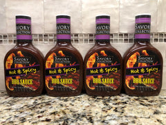 4 BOTTLES Savory Collection Hot & Spicy BBQ sauce 18 oz Barbecue Ribs