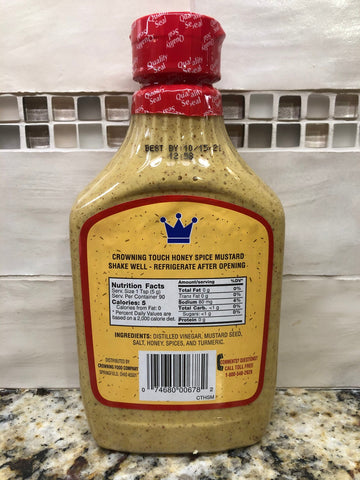 4 Squeeze Bottles of Crowning Touch Honey Spice Mustard 16 oz