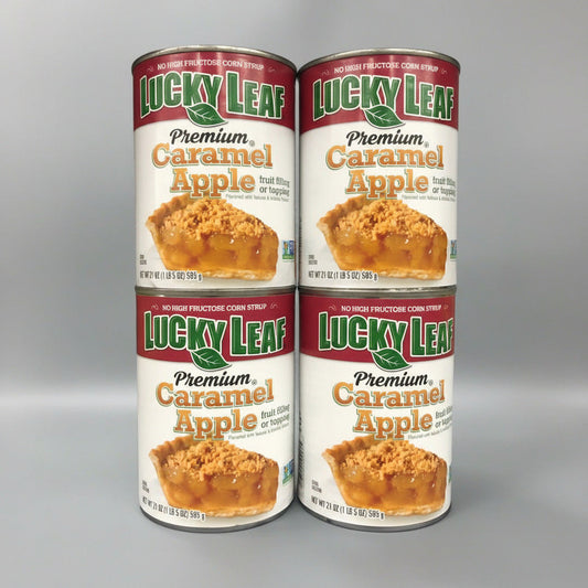 4 Cans of Lucky Leaf Premium Caramel Apple Pie Filling & Topping, 21 oz