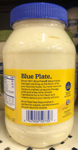 2 Jars Blue Plate Real Mayonnaise Mayo Sandwich Spread Dressing Hellmans