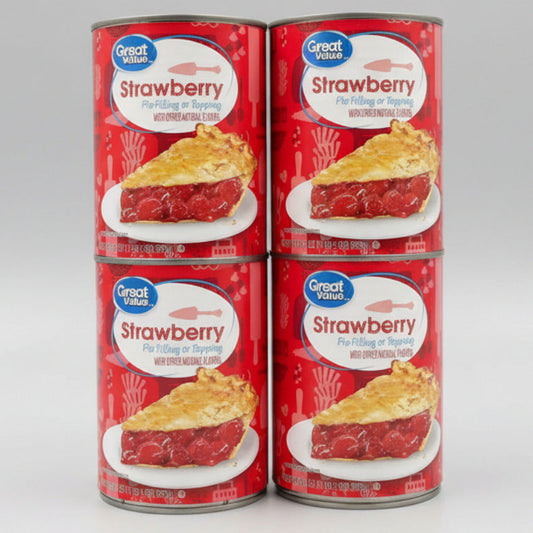4 Cans of Great Value Strawberry Pie Filling & Topping, 21 oz