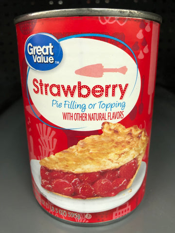 4 CANS Great Value Strawberry Pie Filling & Topping 21 oz Crust Shortcake