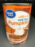 4 CANS Great Value 100% Pure Pumpkin 15 oz Pie Filling Crust Muffin