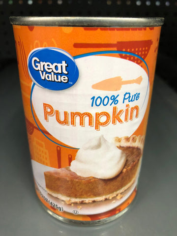 4 CANS Great Value 100% Pure Pumpkin 15 oz Pie Filling Crust Muffin