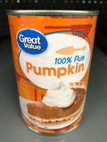 4 Cans of Great Value 100% Pure Pumpkin, 15 oz