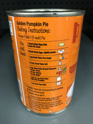 4 CANS Great Value 100% Pure Pumpkin 15 oz Pie Filling Crust Muffin