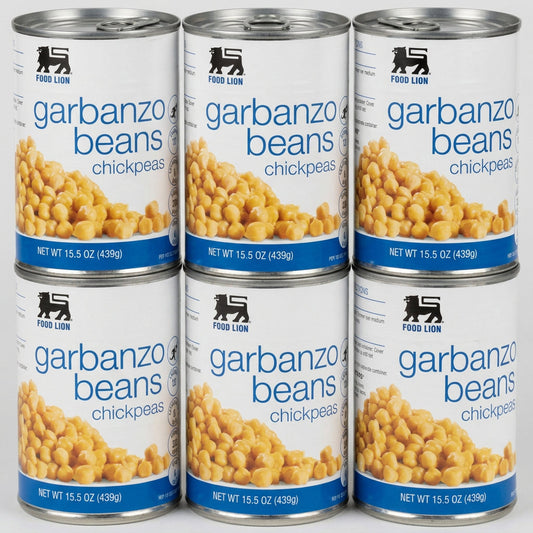6 Cans of Food Lion Chick Peas Garbanzo Beans, 15.5 oz