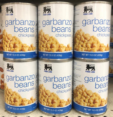 6 CANS Food Lion Chick Peas Garbanzo Beans 15.5 oz Can Hummus Dip Salad