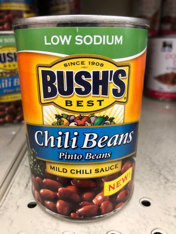 6 CANS Bush's Best Low Sodium Pinto Beans in Mild Chili Sauce 15 oz Can