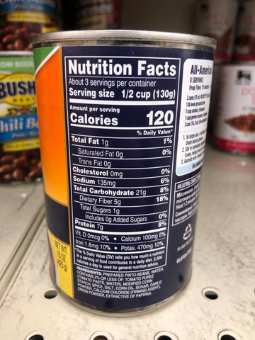 6 Cans of Bush's Best Low Sodium Pinto Beans in Mild Chili Sauce, 15 oz