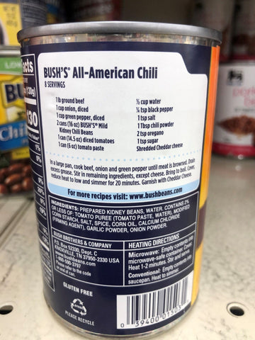 6 Cans of Bush's Chili Beans, Kidney Beans in Mild Chili Sauce, 16 oz