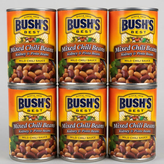 6 Cans of Bush's Mixed Kidney & Pinto Beans in a Mild Chili Sauce, 15.5 oz