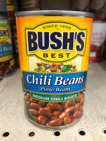 6 Cans of Bush's Best Pinto Beans in Medium Chili Sauce, 16 oz