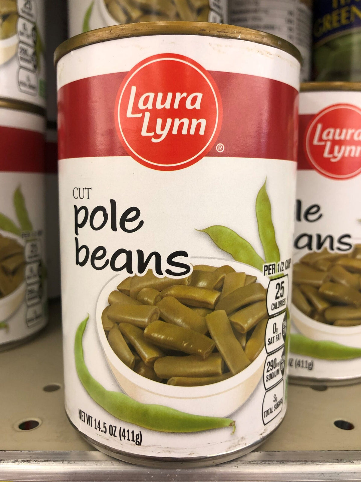 6 Cans of Laura Lynn Cut Pole Beans, 14.5 oz