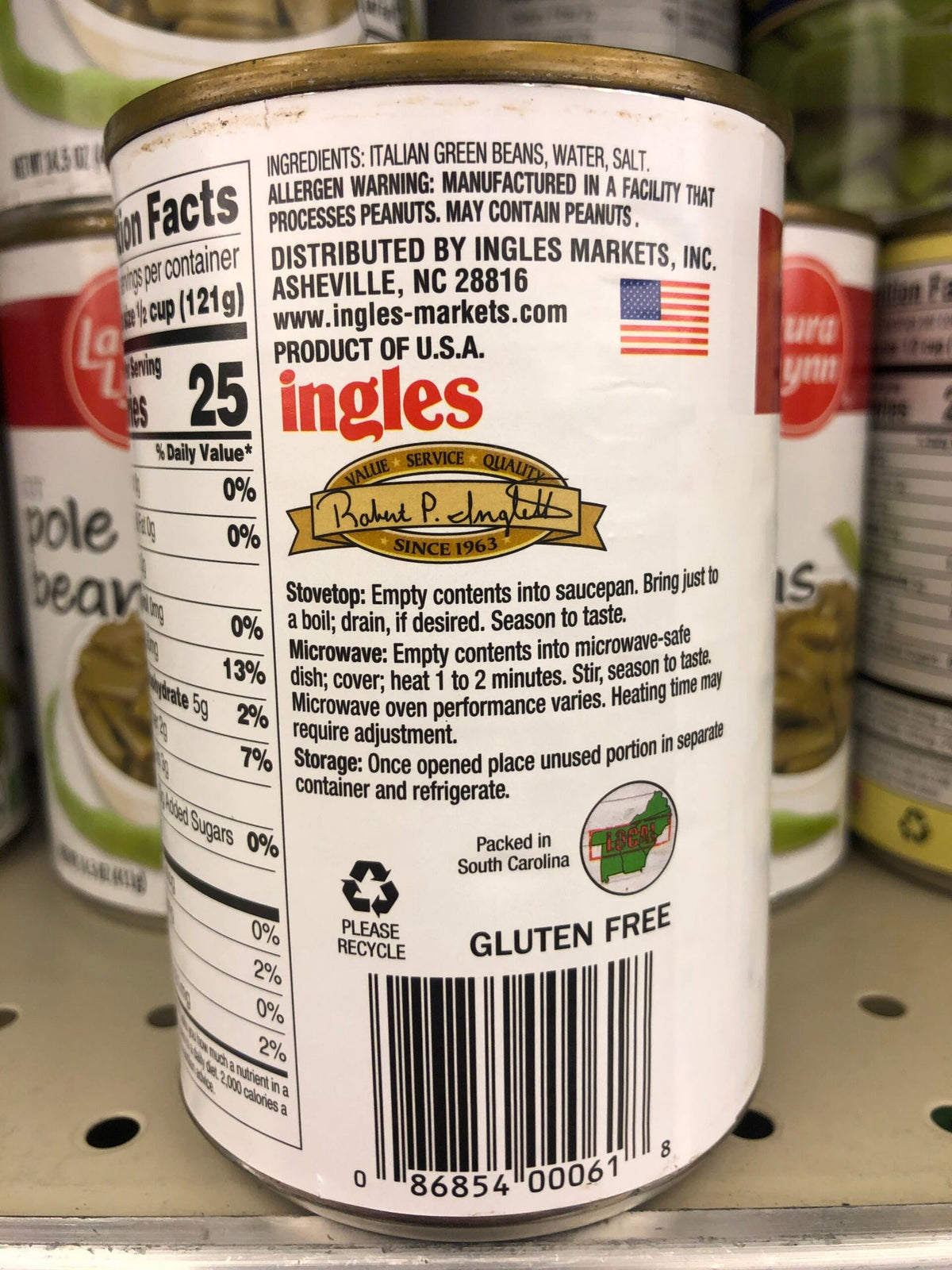 6 Cans of Laura Lynn Cut Pole Beans, 14.5 oz