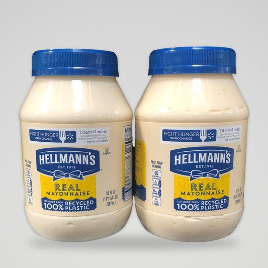 2 Jars of Hellmann's Real Mayonnaise Real Mayo, 30 oz