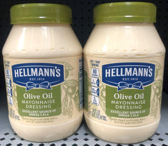 2 JARS Hellman's Mayonnaise Dressing Olive Oil Mayo 30 oz Dressing Best Foods