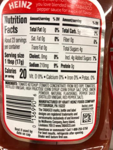 4 BOTTLES Heinz Hot and Spicy Tabasco Tomato Ketchup Bottle 14 oz Catsup