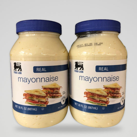 2 Jars of Food Lion Real Mayonnaise Mayo, 30 oz